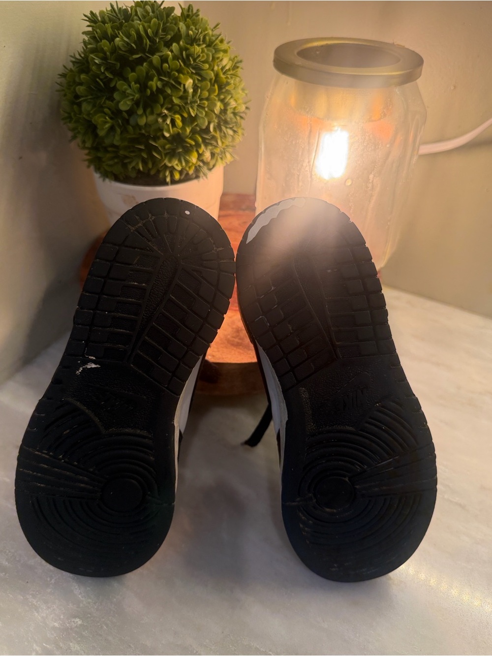 Nike Kids Black & White Low Top Sneakers with Swoosh - Picture 5 of 5